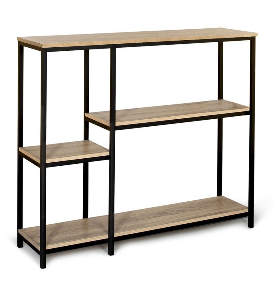 Console Memphis 100 x 30 x 80 cm - Bois et Noir