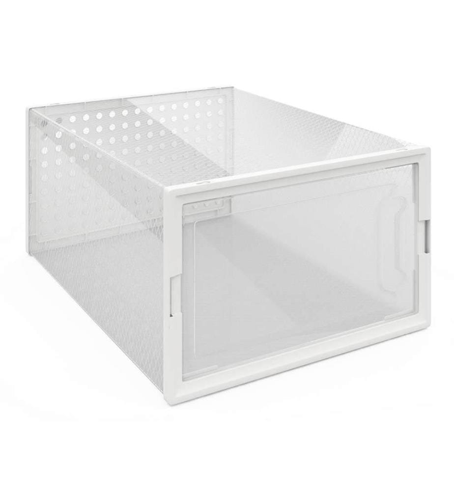 Lot de 12 Boites de rangement à chaussures empilables - Transparentes