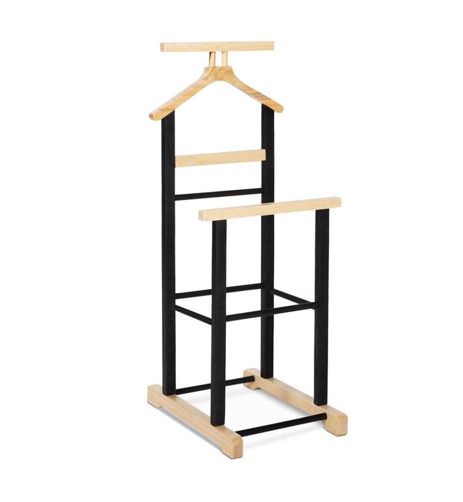 Valet de Chambre Double Portant - 49x40x110cm - Noir