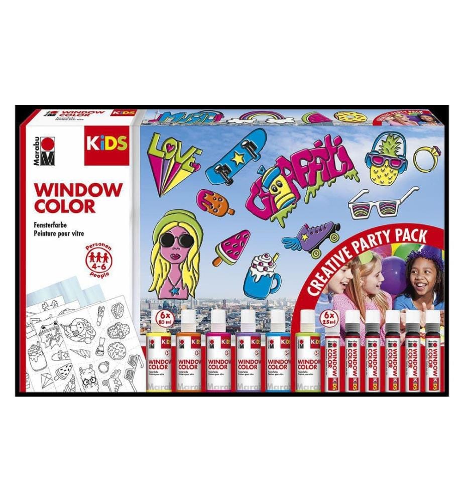 MARABU - Peinture pour fenêtre Window Color Party Multicolore