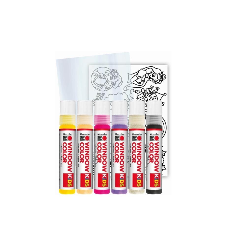 MARABU - Peinture pour fenêtre Window Color princesse 6 x 25 ml