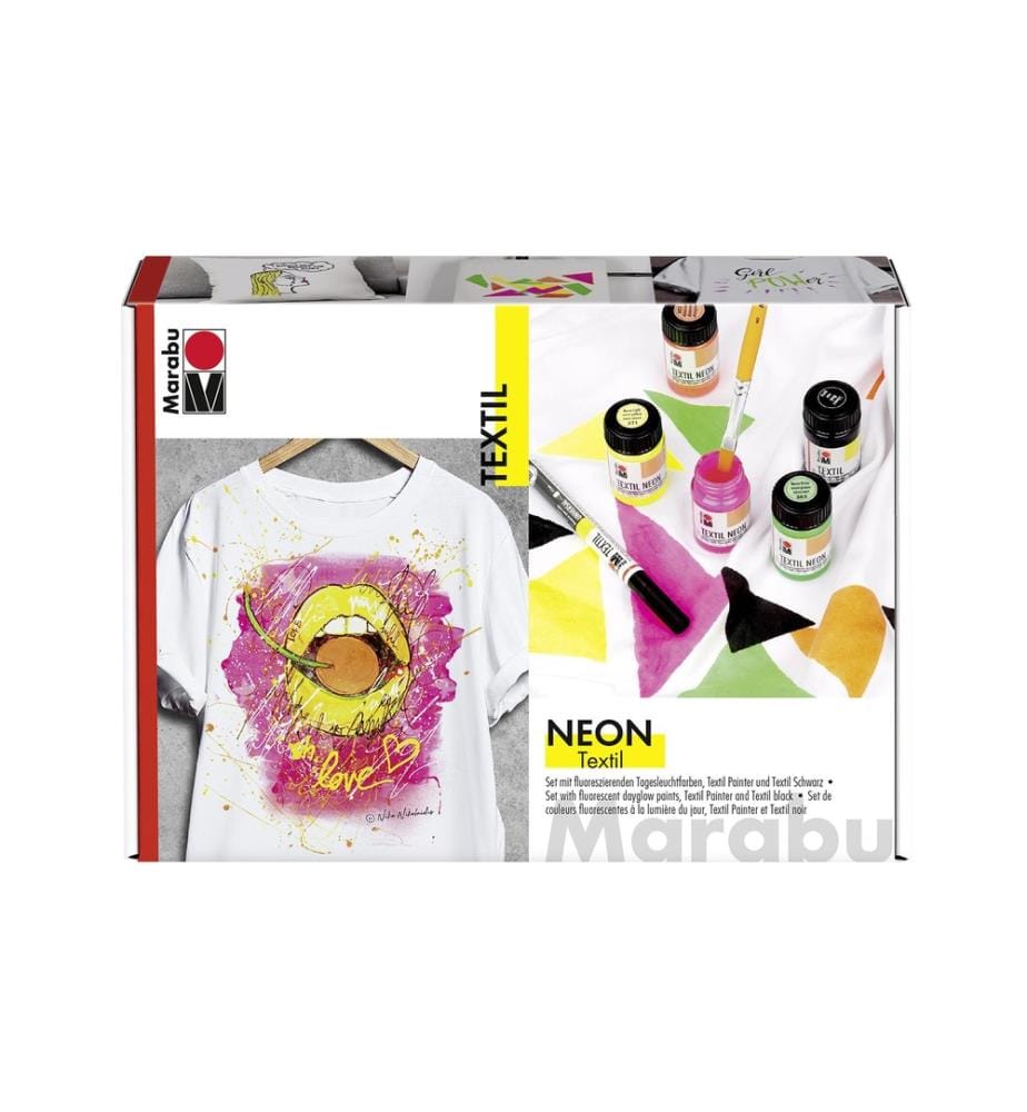 MARABU - Peinture pour textile Textil Neon UV 15 ml 4 couleurs