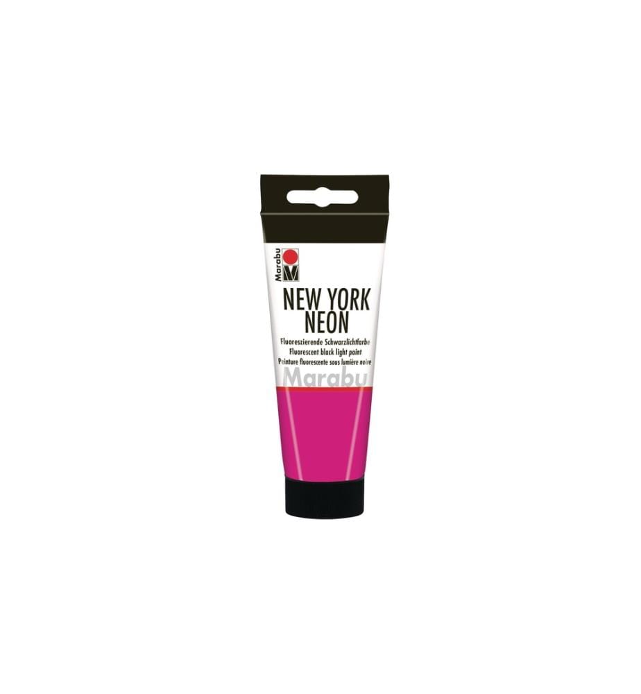 MARABU - Peinture fluorescente sous lumière noire New York Neon 100 ml, Rose