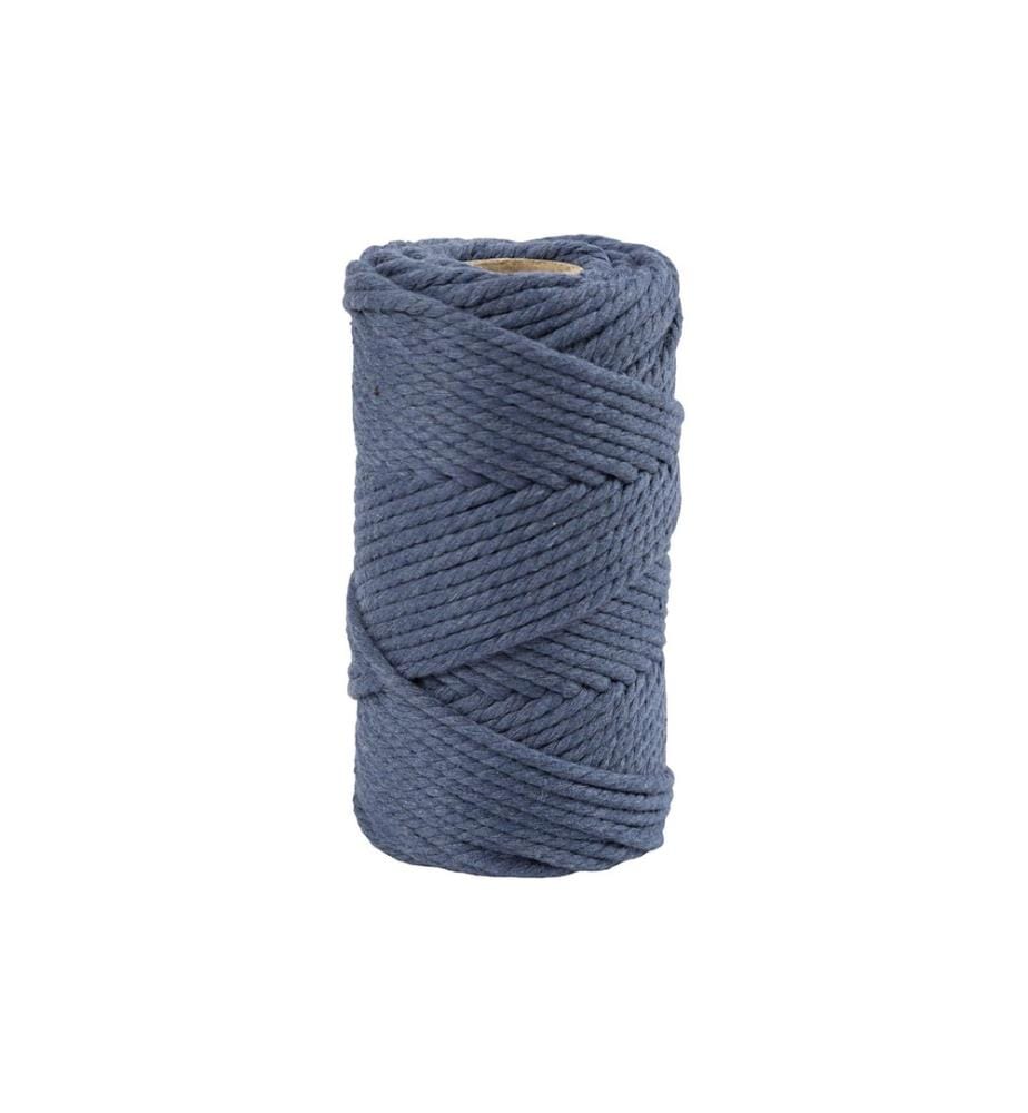 CREATIV COMPANY - Fil de coton Cordon Macramé Bleu