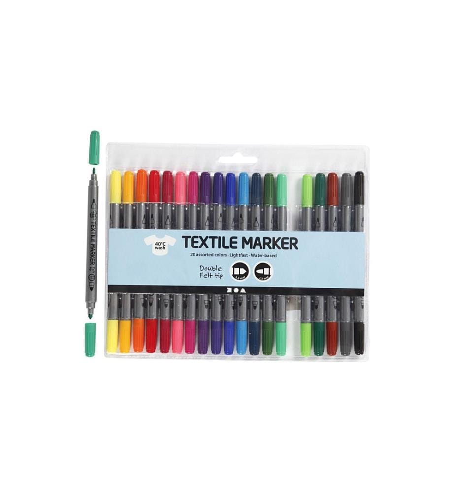 CREATIV COMPANY - Marqueur pour textiles Set 20 broches