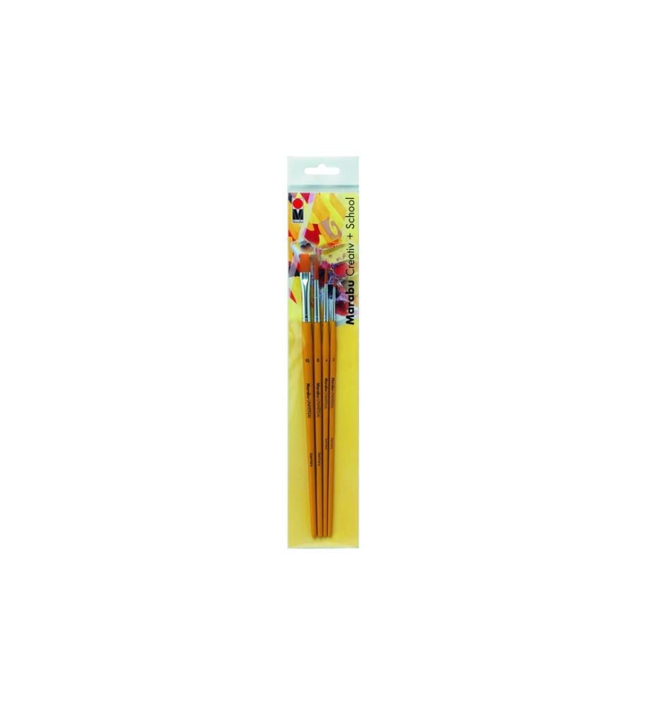 MARABU - Brosse en poils synthétiques Créatif École 4 Pièce/s