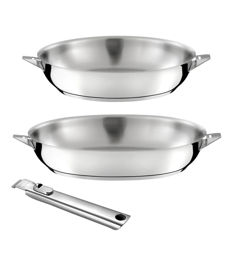 Lot de 2 poêles 24-28cm avec poignée amovible Eclipse