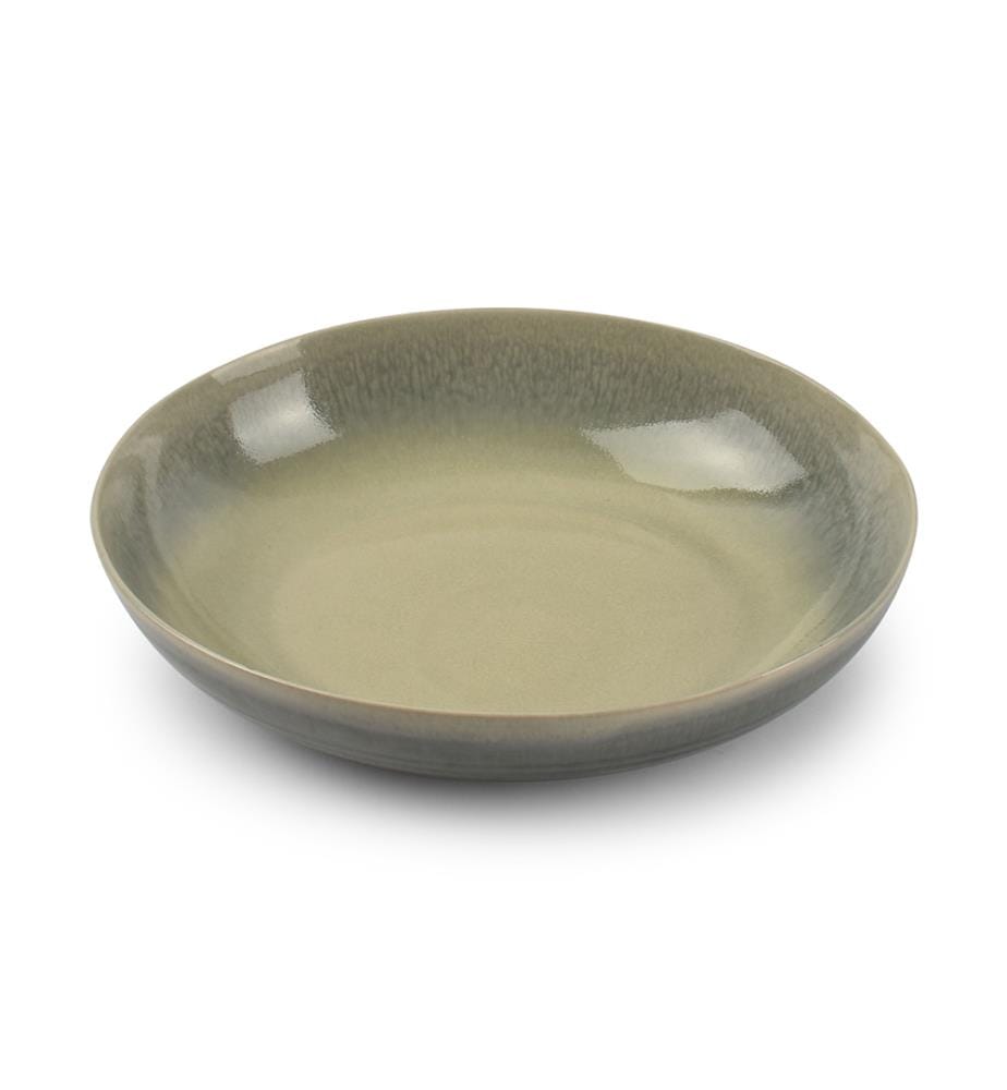 Lot de 2 Assiette creuse 22x19xH5cm vert/gris Flint