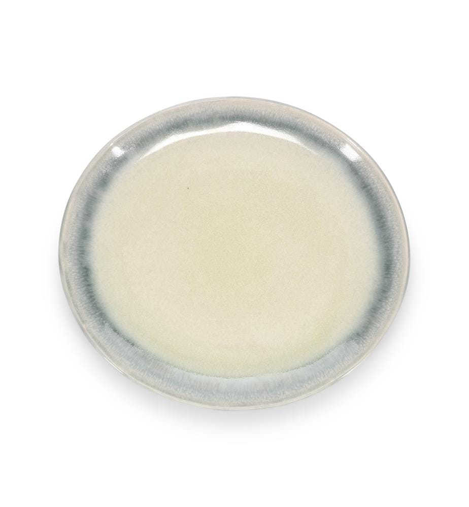 Lot de 4 Assiette plate 22x20cm vert/gris Flint