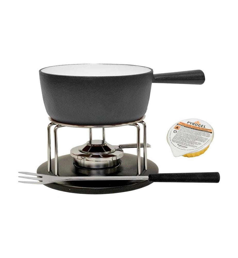 Set-fondue avec un caquelon noir - Ø 21 cm, H 90 mm, 1.8l