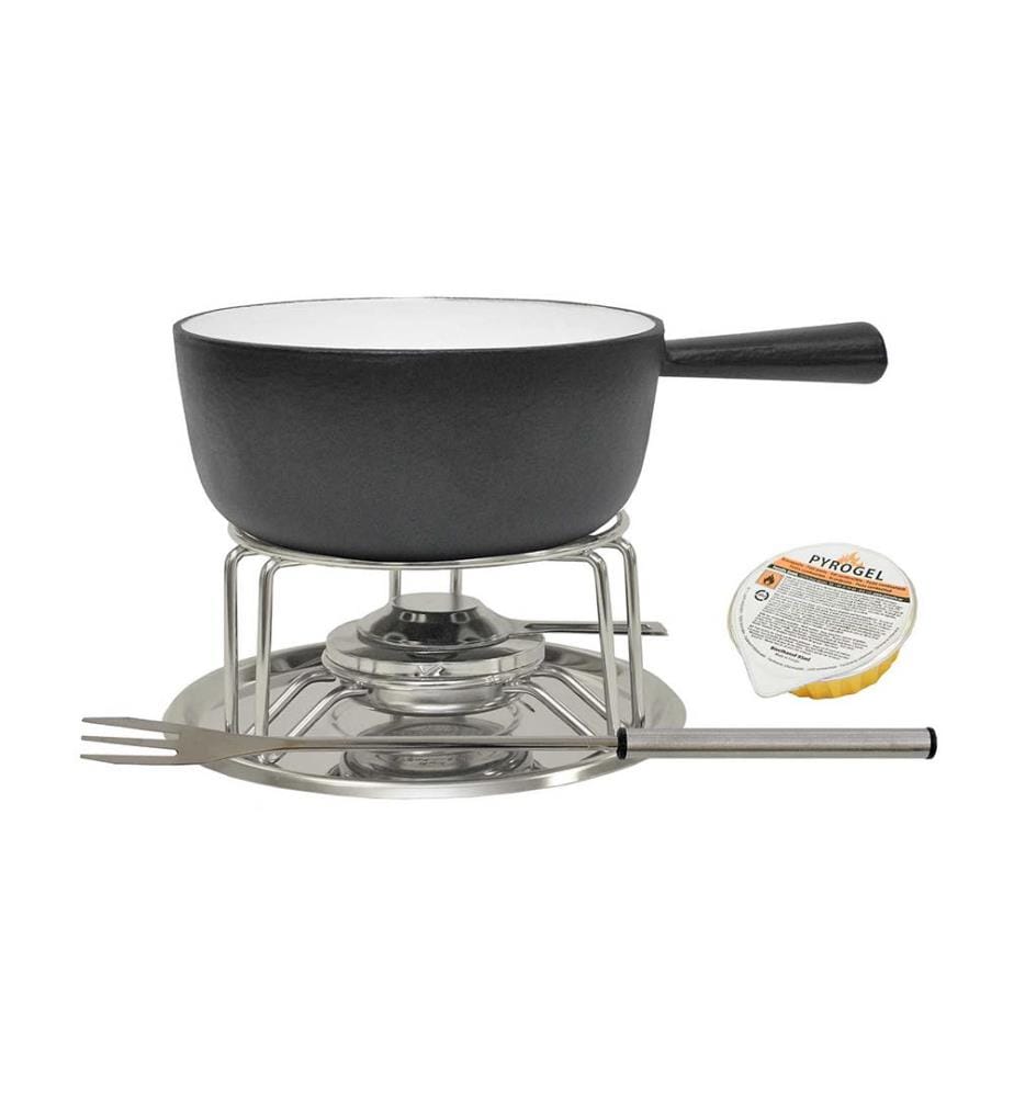 Set-fondue avec un caquelon noir - Ø 21 cm, H 90 mm, 1.8l
