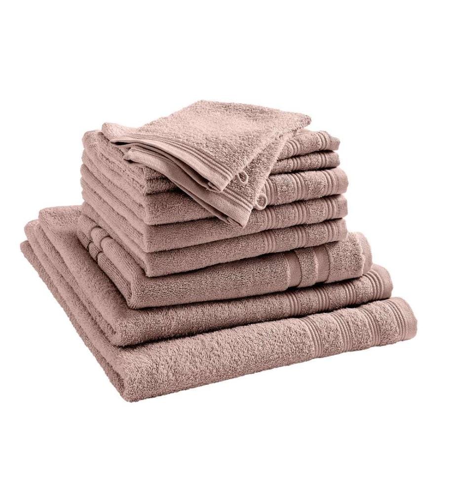 Pack Éponge 10 Pièces Spa 100% Coton Vieux Rose