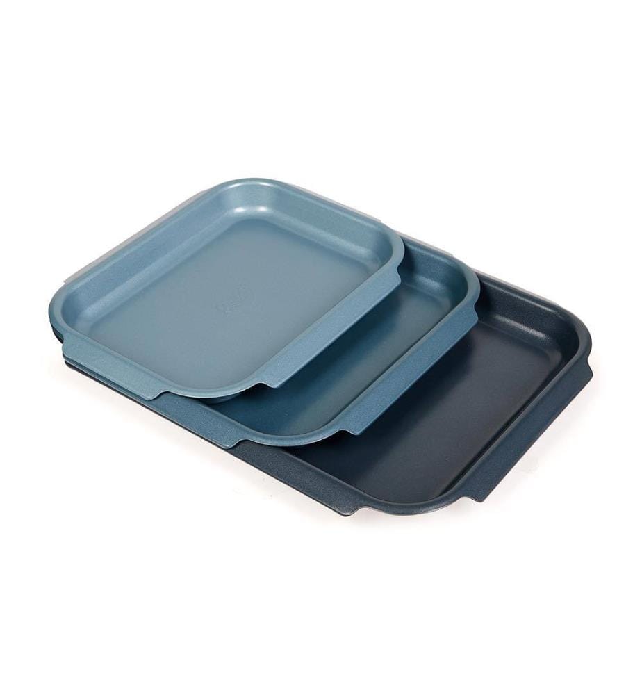 Ensemble de 3 plats de cuisson antiadhésifs bleus Nest™ Bake - Bleu