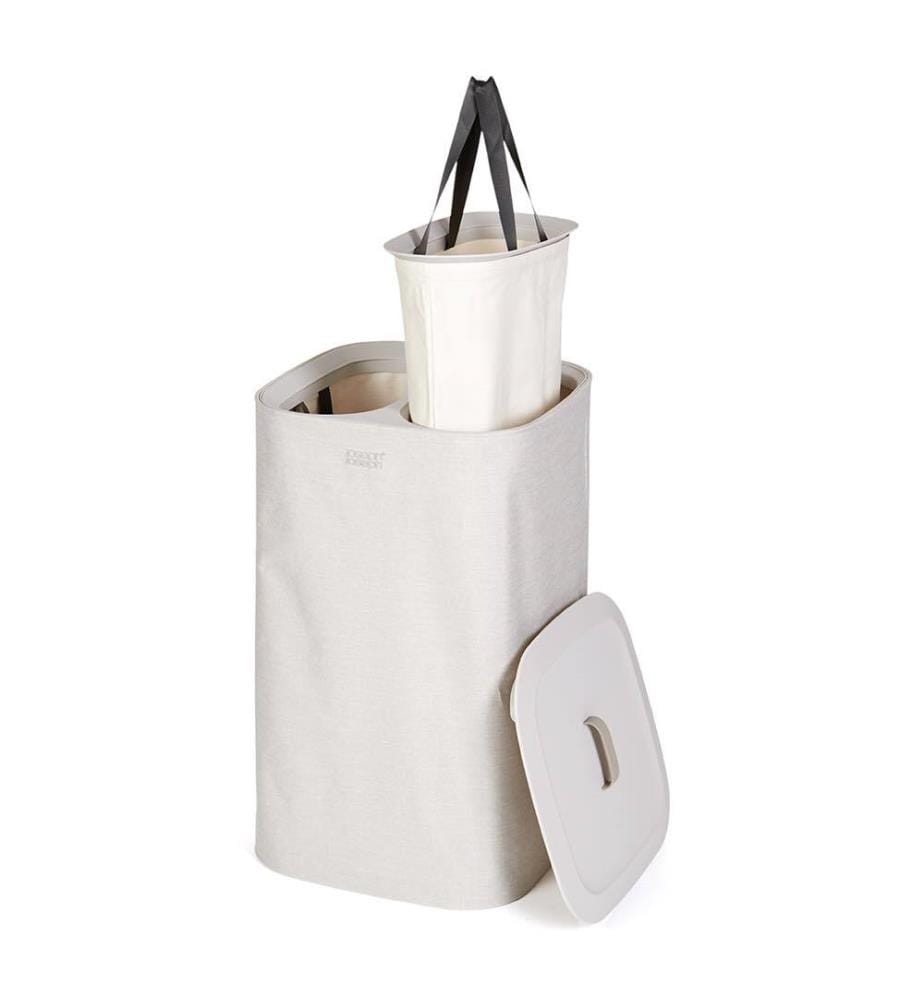 Panier Linge Double Compartiment 60L Tota Écru - Ecru