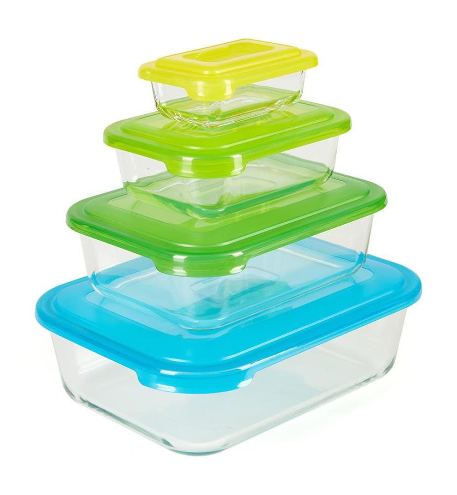 Ensemble de contenants de rangement en verre (4 pièces) Nest - Multicolore