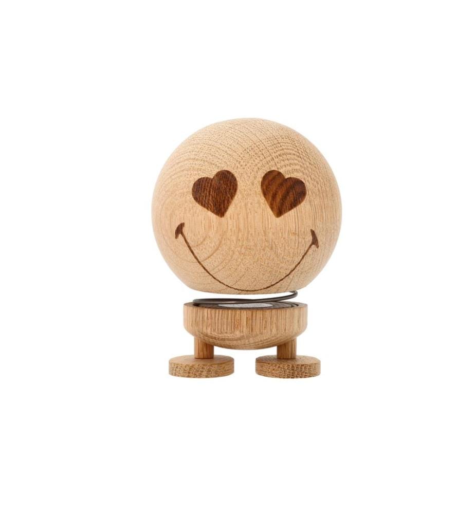 HOPTIMIST - Objet à exposer Bumble Smiley Love Oak S 6.6 cm, Nature