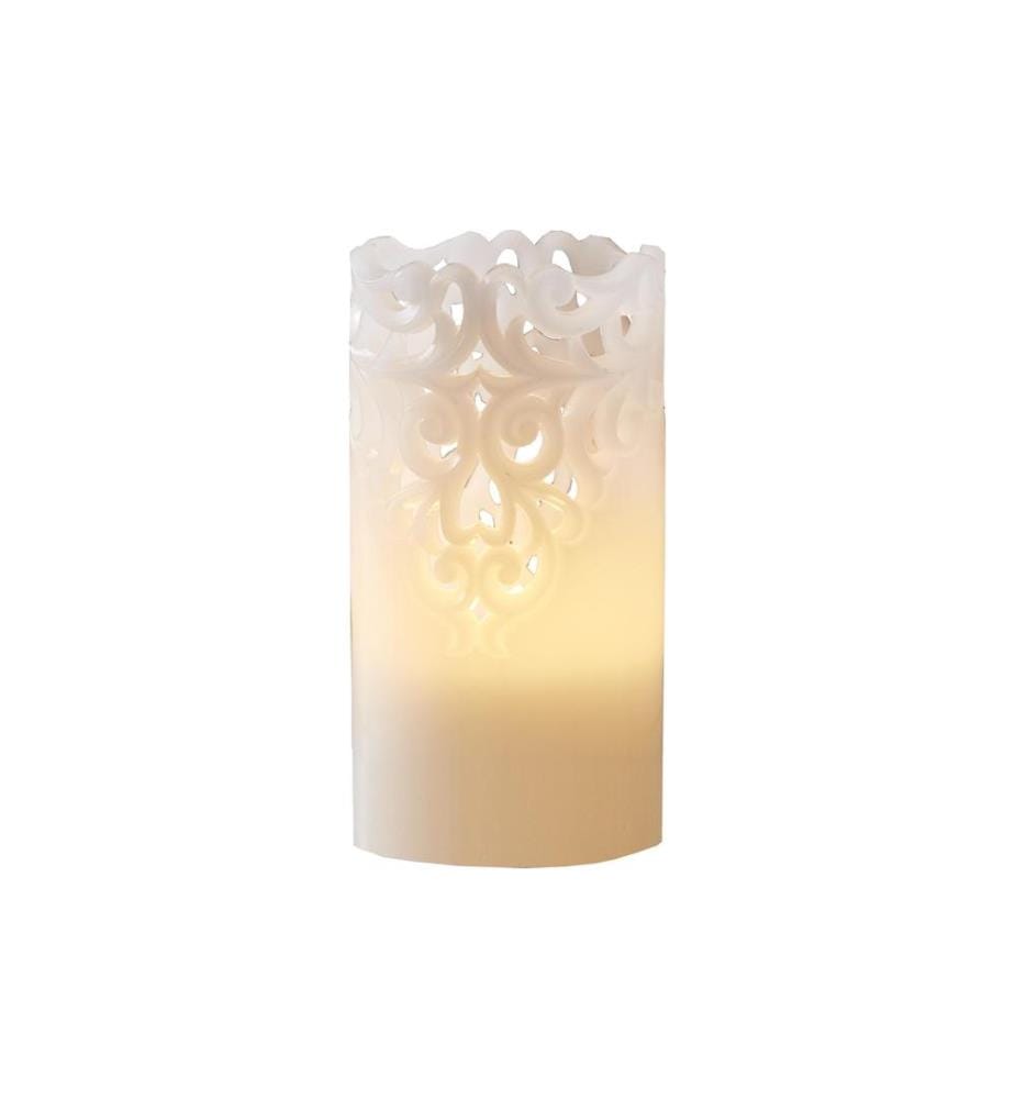 STAR TRADING - Bougie LED Pillar Clary Ø 8 x 15 cm, Blanc