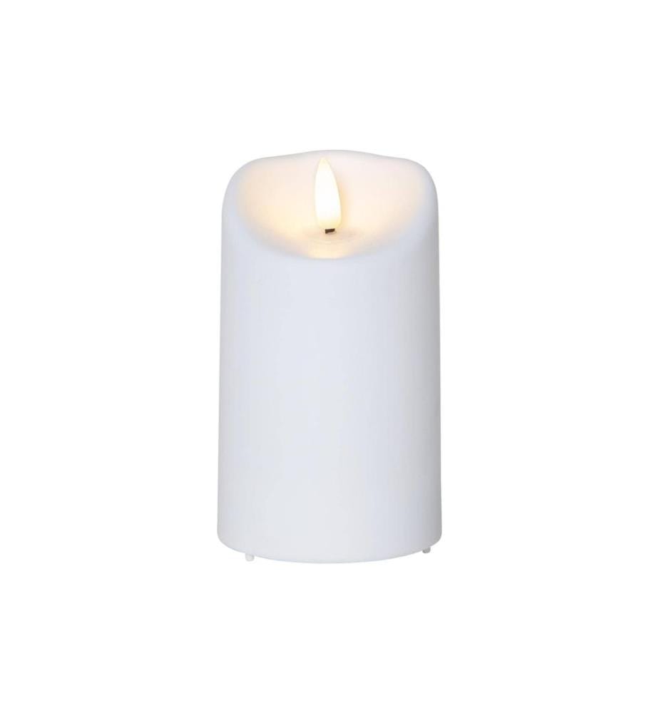 STAR TRADING - Bougie LED Flamme pilier Ø 7.5 x 13 cm, Blanc