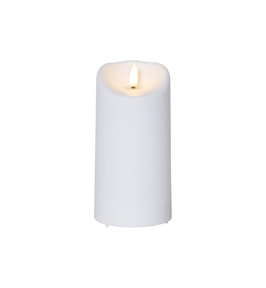 STAR TRADING - Bougie LED Flamme pilier Ø 7.5 x 15 cm, Blanc