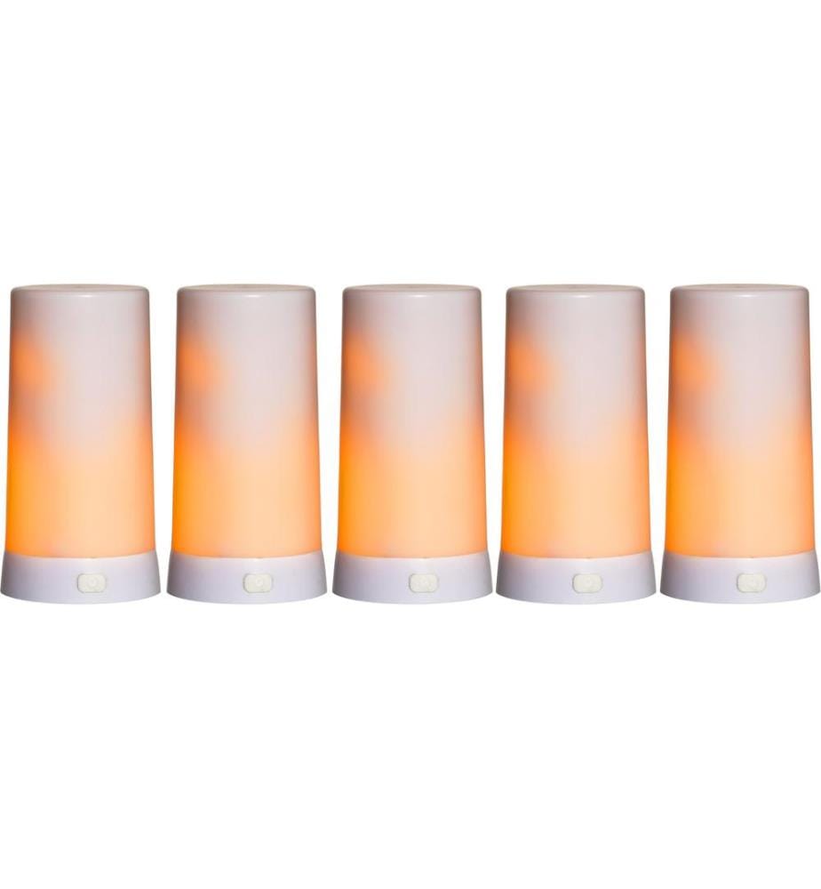 STAR TRADING - Set de bougies LED Candle Diner Ø6.8 x 13 cm, Blanc, 5 Stk