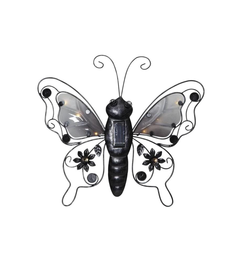 STAR TRADING - Éclairage de jardin Solar Butterfly, Noir