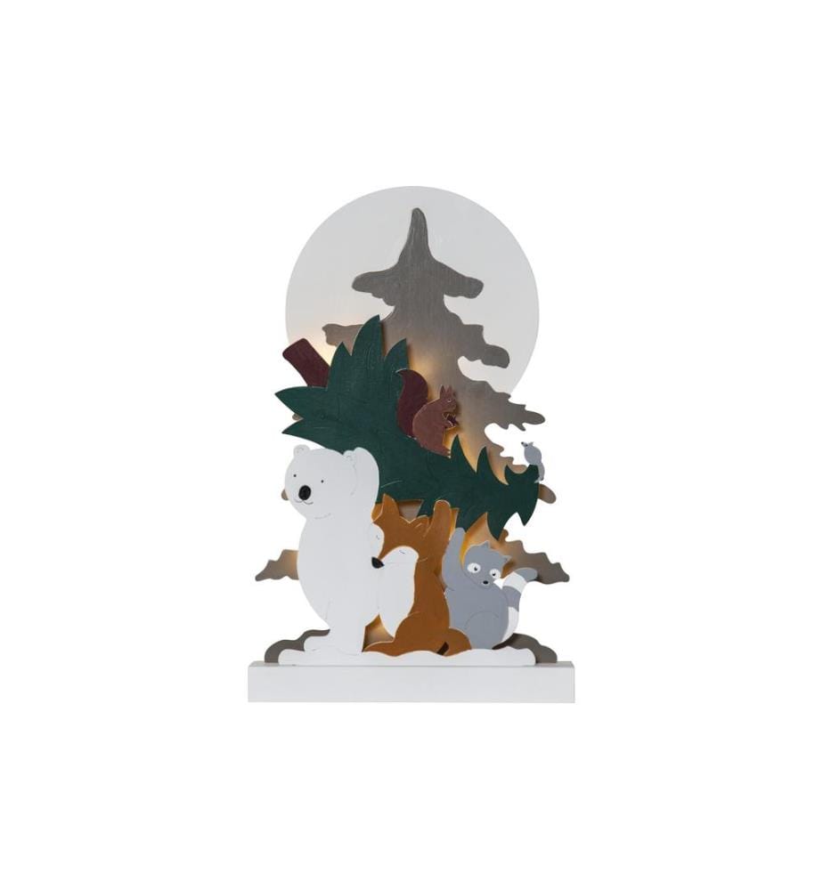 STAR TRADING - Décoration de table Forest Friends, 45 cm, bois