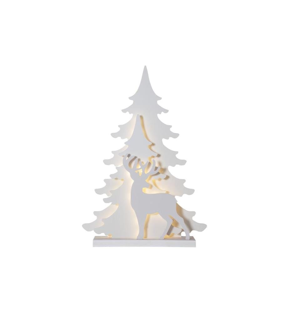 STAR TRADING - Décoration de table Grandy 70 cm, 36 LED, bois, blanc