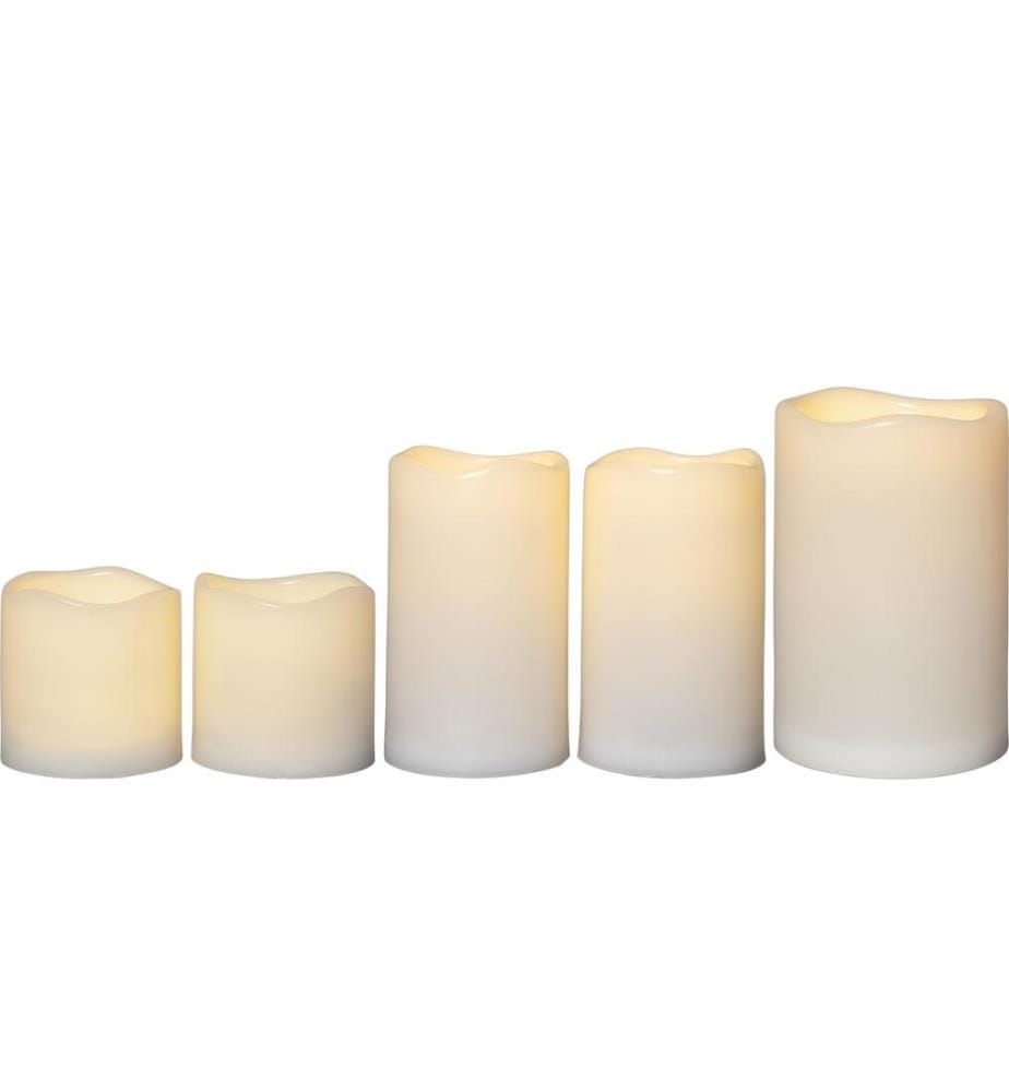 STAR TRADING - Set de bougies LED Pillar Paul, Ø 7.5/10 x 7.5/12/15 cm, Beige