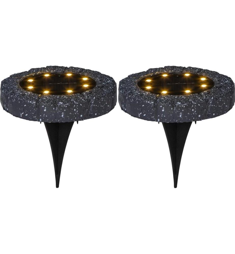 STAR TRADING - Éclairage de jardin Spotlight solaire, Lot de 2, Gris