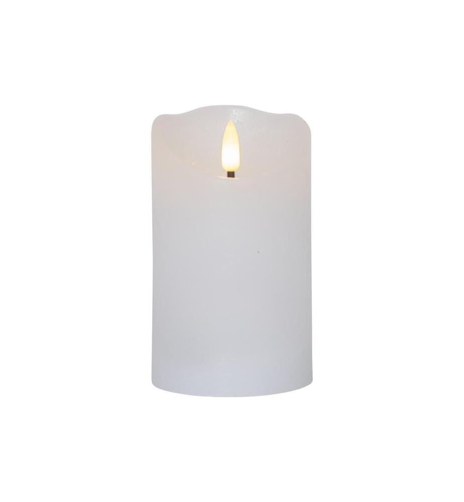 STAR TRADING - Bougie LED Flamme Rustic, Ø 7.5 x 12.5 cm, Blanc