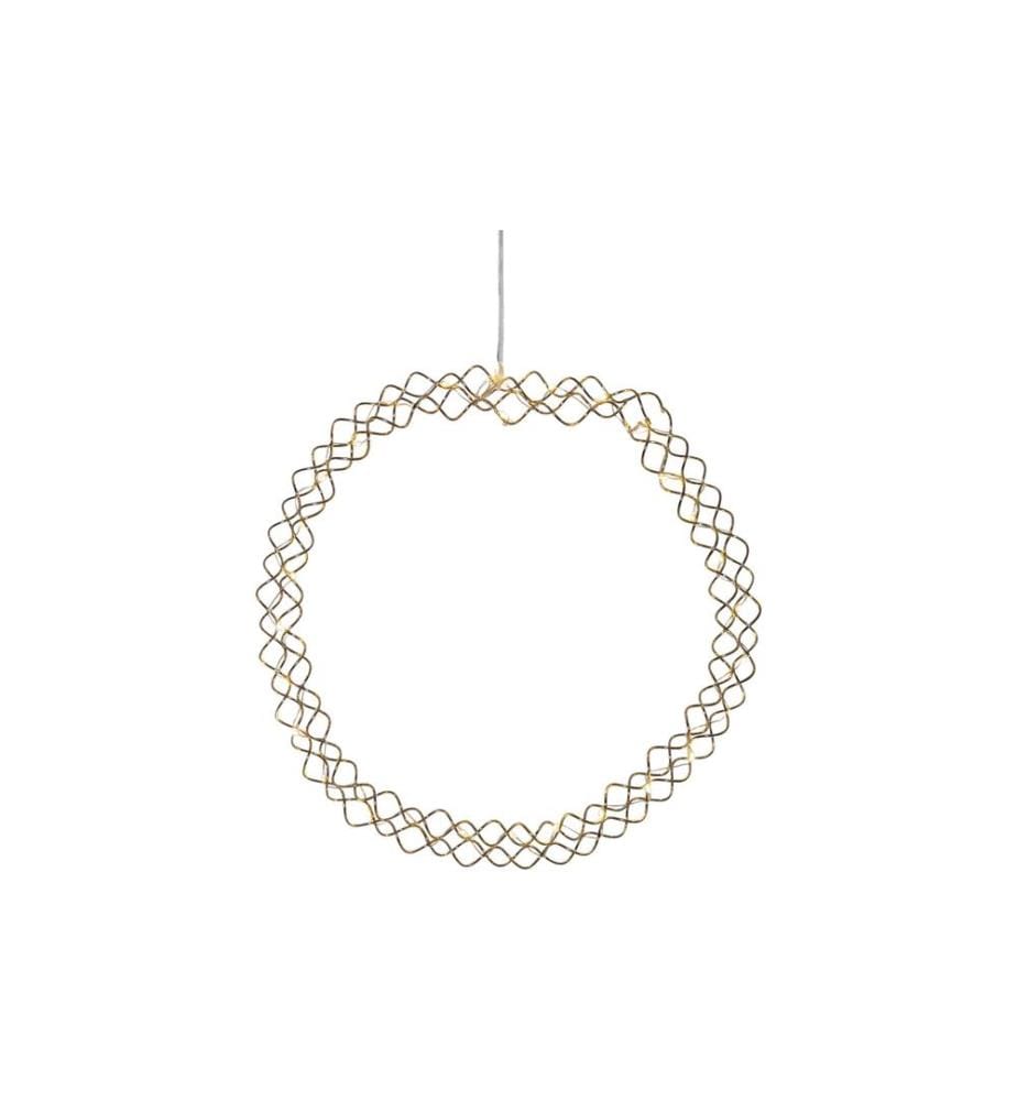 STAR TRADING - Accrocheur Couronne Hoop, 30 LEDs, Ø 30 cm, laiton