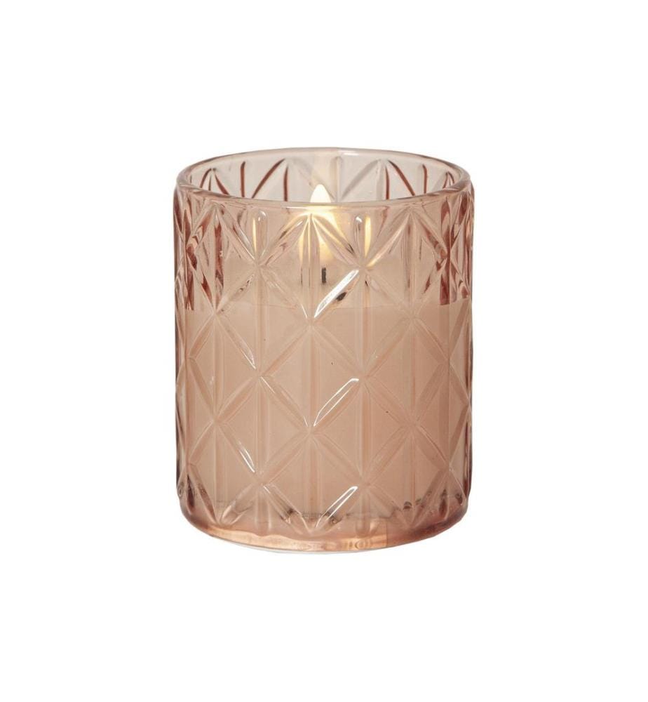 STAR TRADING - Bougie LED Flamme Romb, 10 cm, rose