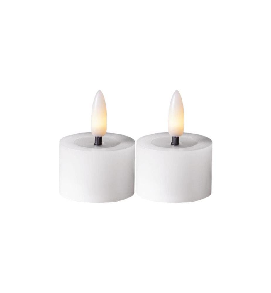 STAR TRADING - Set de bougies à chauffe-plat LED 2 Pack Flow 5 cm – blanc