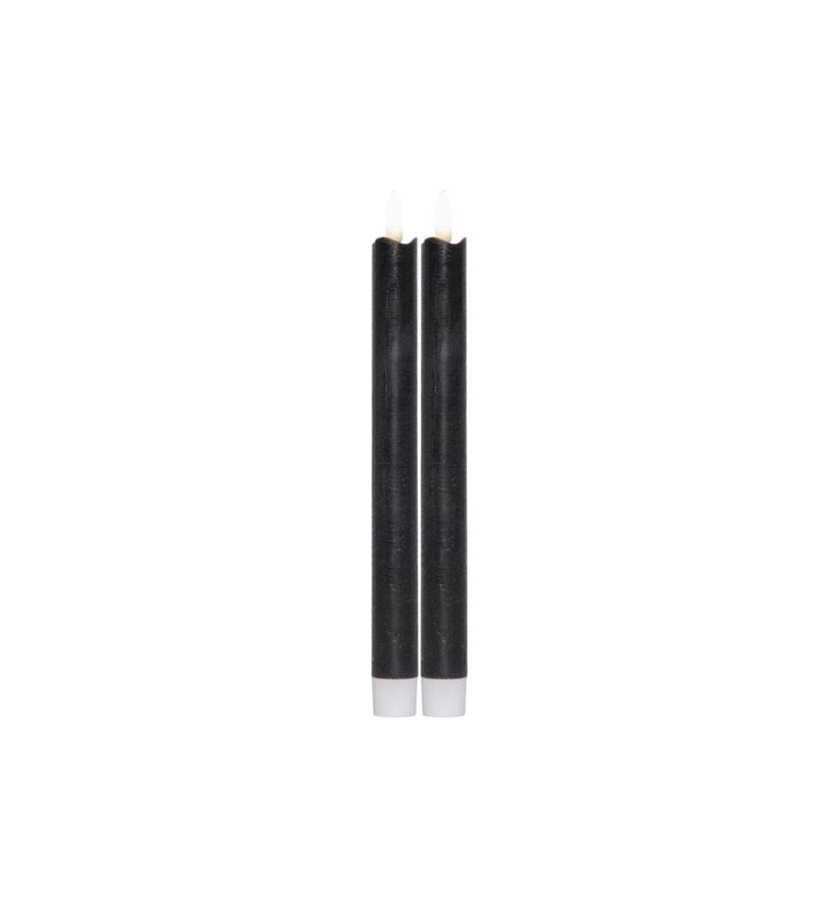 STAR TRADING - Set de bougies LED sur tige Dîner 2P Flamme 25 cm – noir