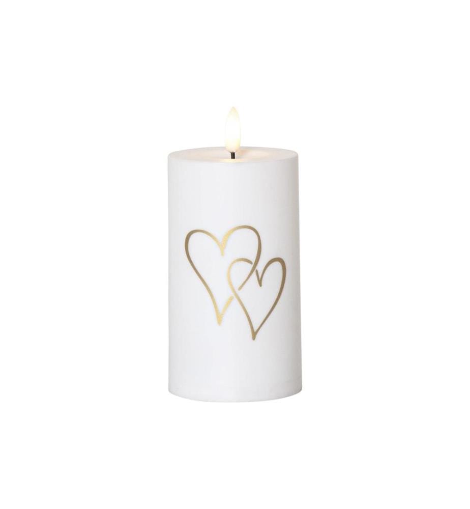 STAR TRADING - Bougie funéraire LED Bougie Heart Blanc chaud, 1 LED