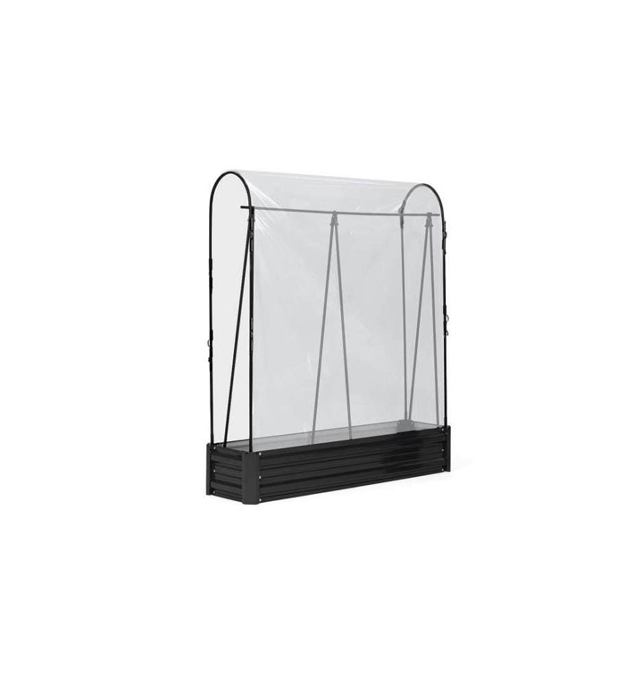 Lot de 2 Serres de potager spéciales tomates en métal - Noir