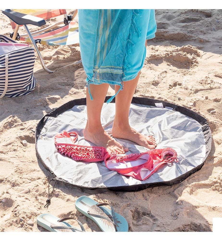 Matelas de vestiaire 2 en 1 et sac de sport imperméable - Noir et gris