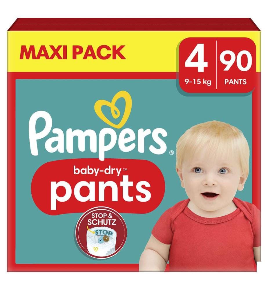 Baby-Dry Pants - Taille 4 (9-15 kg) - Lot de 90 couches