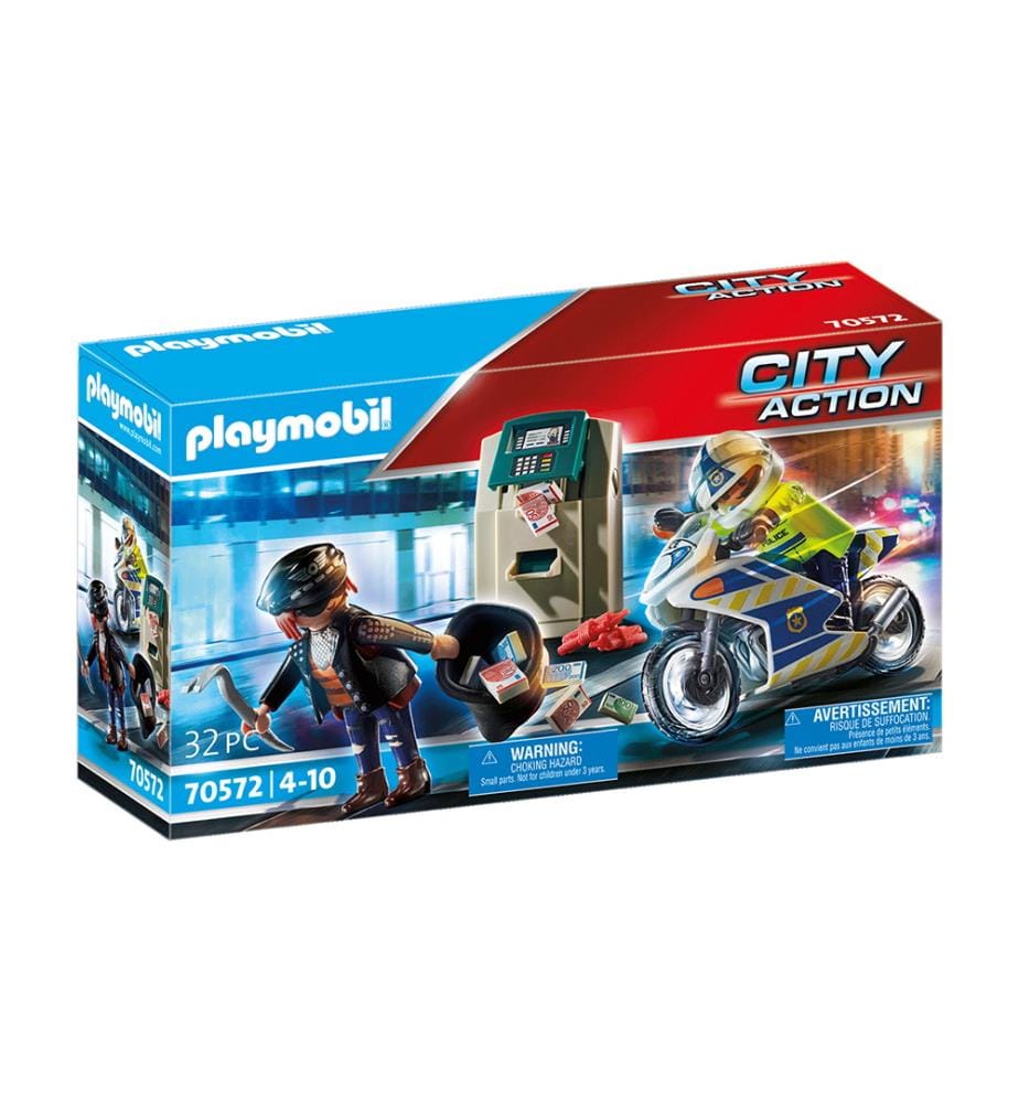 Policier avec moto et voleur - 70572