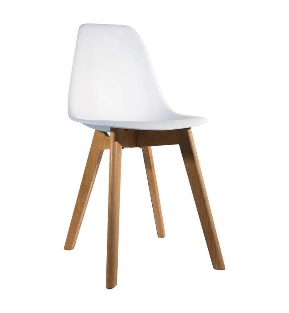 Lot de 2 Chaises Scandinaves Enfant Coque Blanche - Blanc