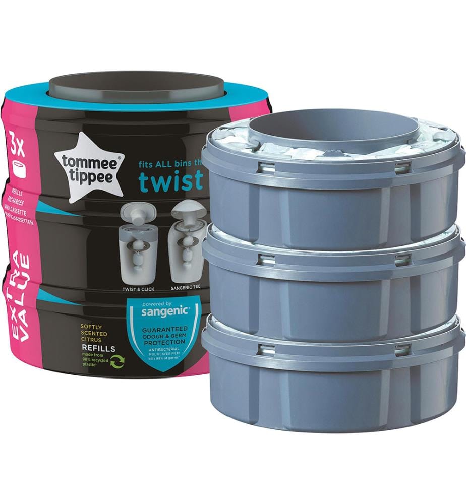 Cassettes de Recharge Pour Seaux à Couches Twist & Click Et Sangenic Tec - Blanc