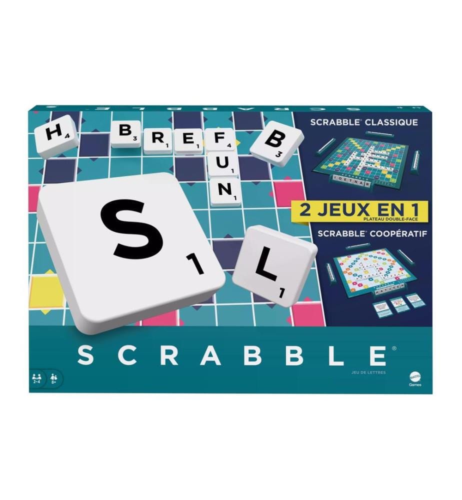 Mattel Spiele - Jeux pour la famille Scrabble Classique 2 en 1 -FR-