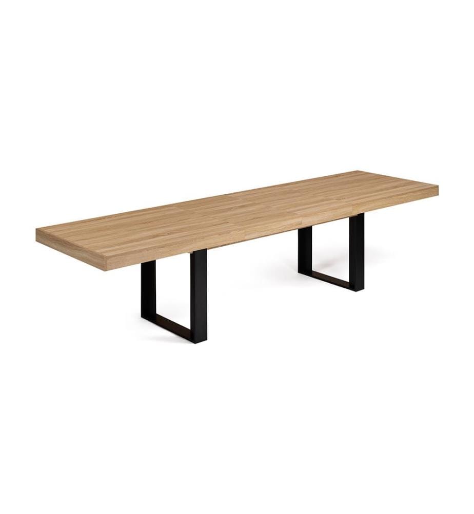 Table de Repas Extensible Brixton 200-300 x 90 x 75 cm - Brun & Noir