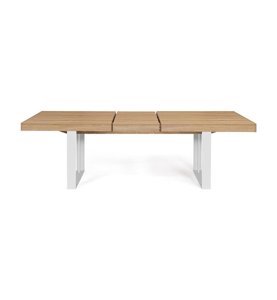 Table de Repas Extensible Brixton 200-300 x 90 x 75 cm - Brun & Blanc