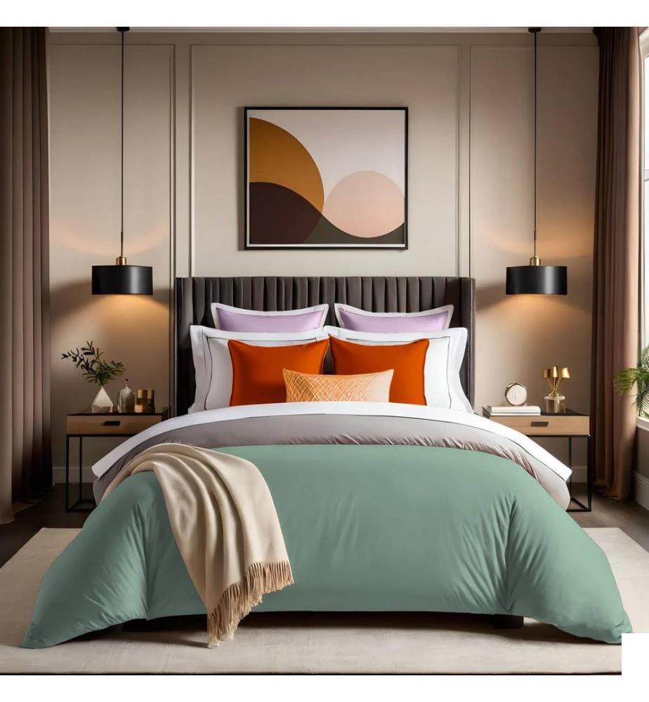 Housse de couette Renforcé 240 x 220 cm Tonne Mixte - Vert