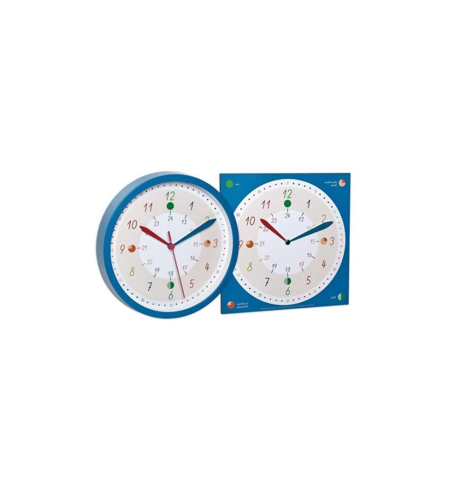 TFA DOSTMANN - Horloge murale Tick & Tack avec horloge éducative Bleu