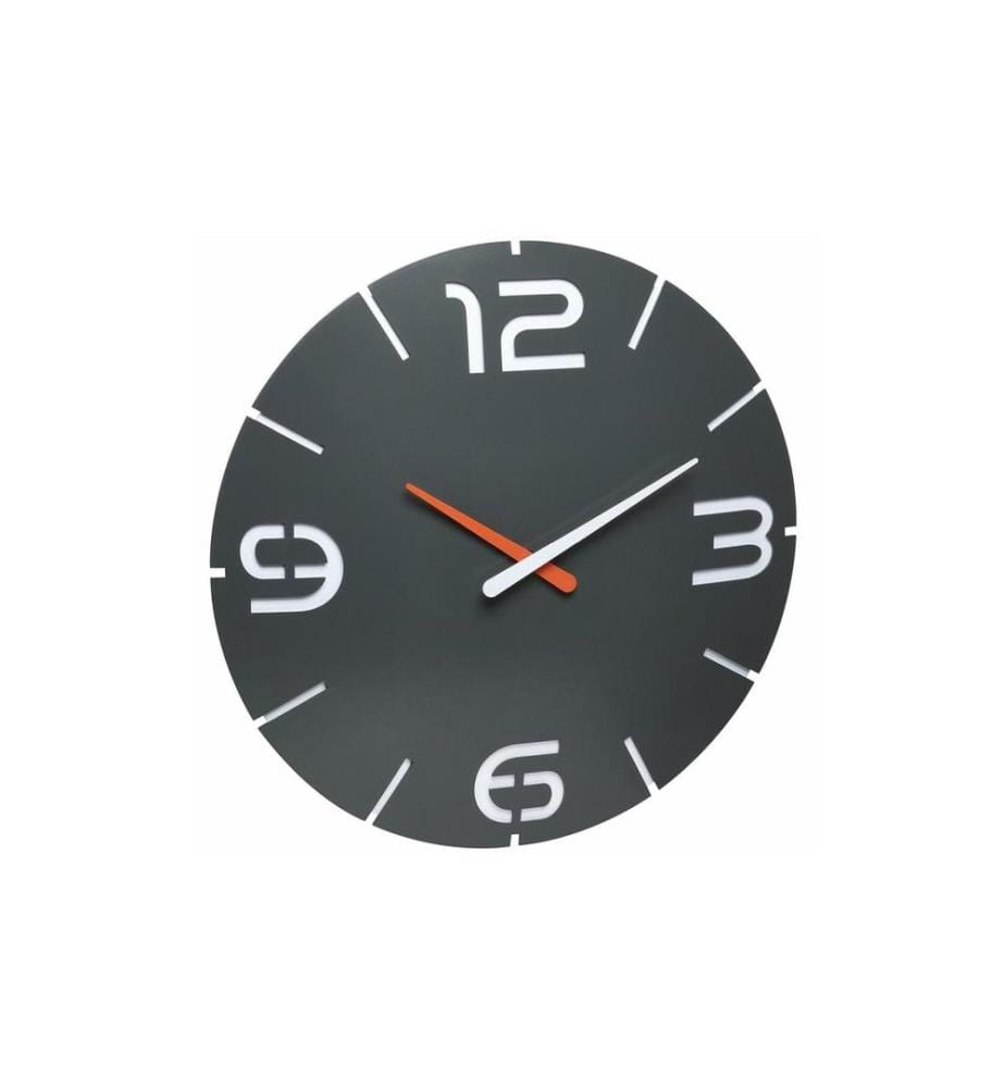 TFA DOSTMANN - Horloge murale radio Contour Anthracite, Ø 35 cm