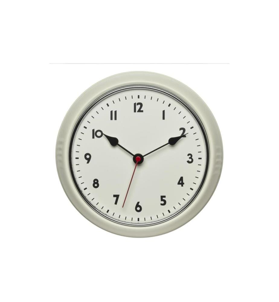 TFA DOSTMANN - Horloge murale radio Rétro Beige, Ø 24 cm