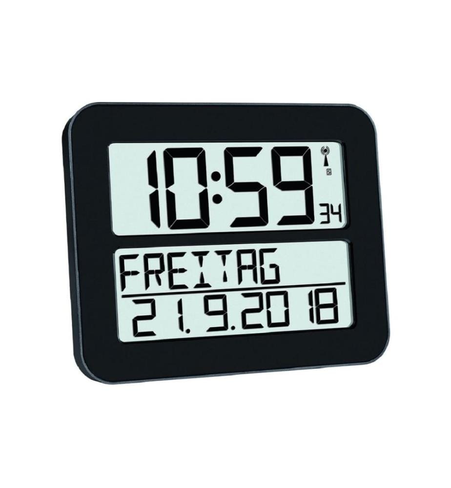 TFA DOSTMANN - Horloge murale radio Timeline Max Noir