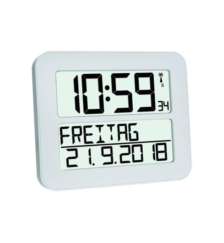 TFA DOSTMANN - Horloge murale radio Timeline Max Blanc
